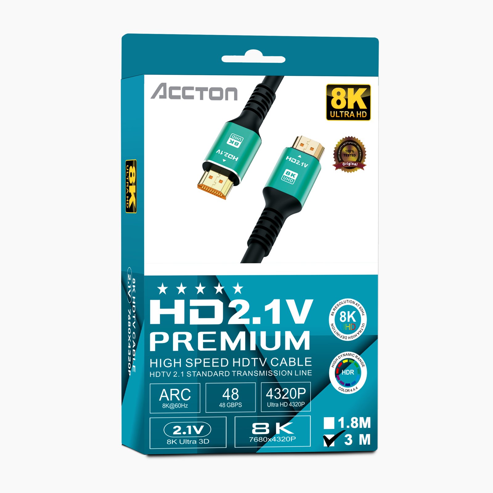 8k-hdmi-3m Accton HDMI 4K 3Meter - Image 1