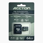 Accton 64GB High-Performance 633x microSDXC UHS-I | Up to 100MB/s